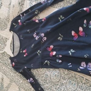 Wonder Nation Girls XS (4-5) Dress- Blue with Butterfly Print